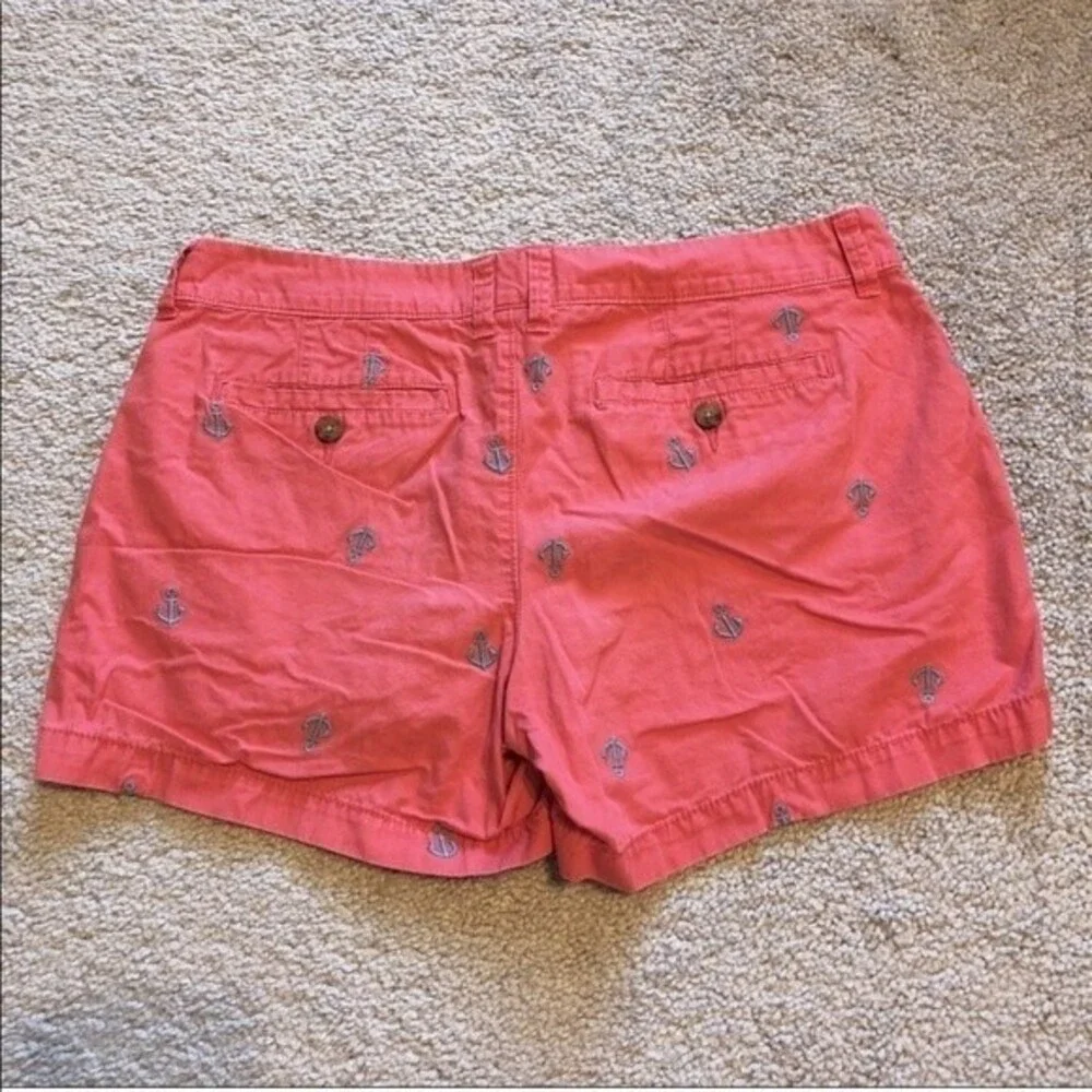 Old Navy Shorts Coral Blue Embroidered Anchor Chinos